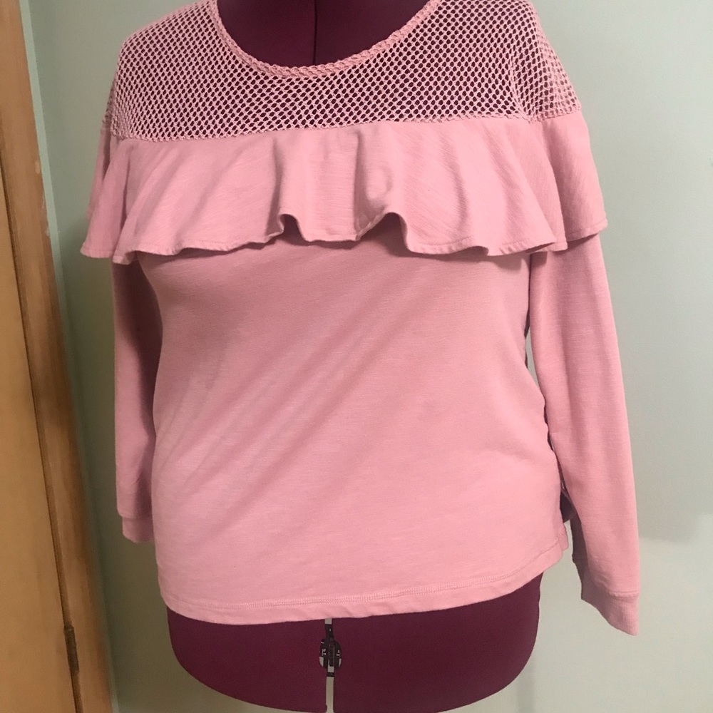 Long sleeve mesh top sweater